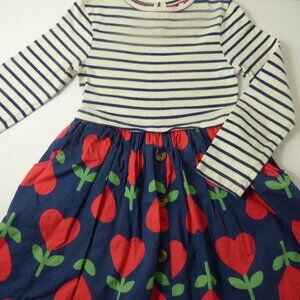Mini Boden Jersey Top Heart Flower Dress, Size 7-8 Years